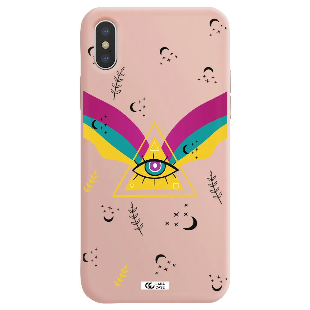 One-Eyed Pyramid Apple iPhone XS Silicone pastel pink Case