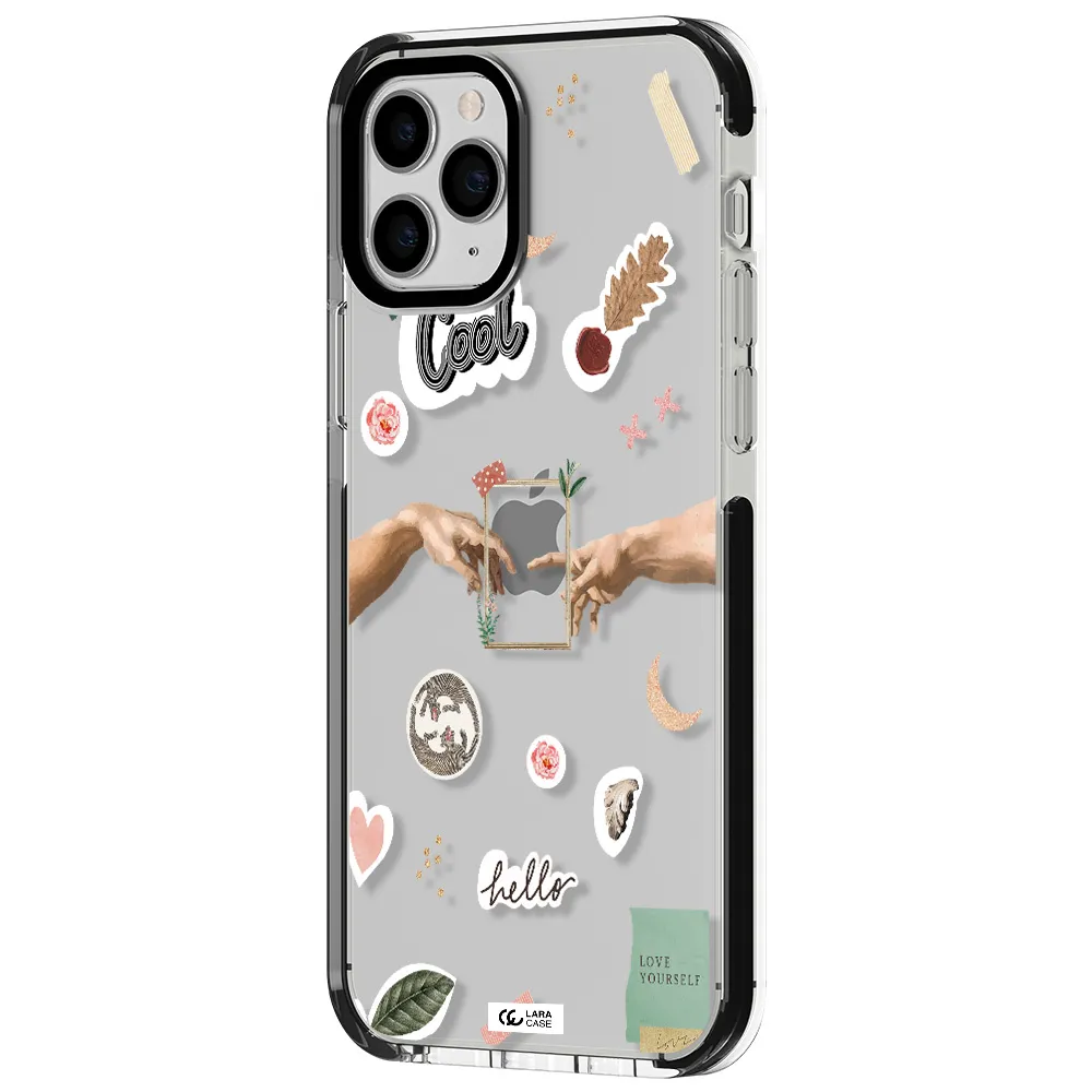 Creation Of Adam Apple iPhone 11 pro impact black border Case