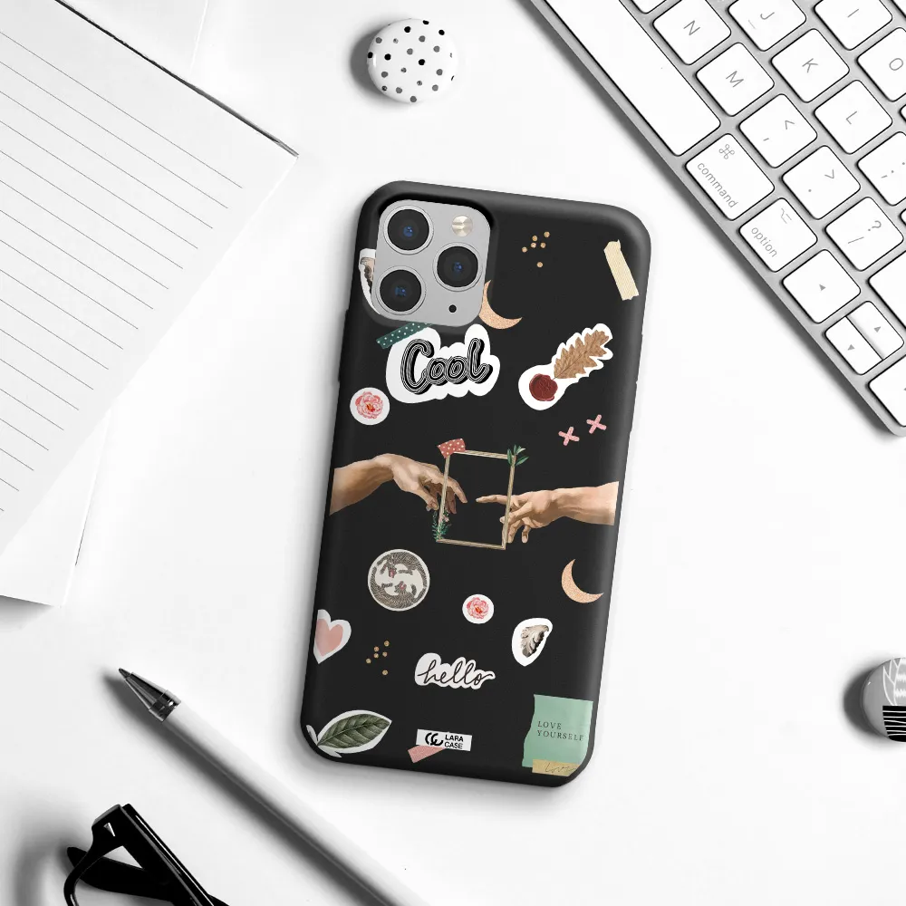 Creation Of Adam Apple iPhone 11 pro Silicone black Case