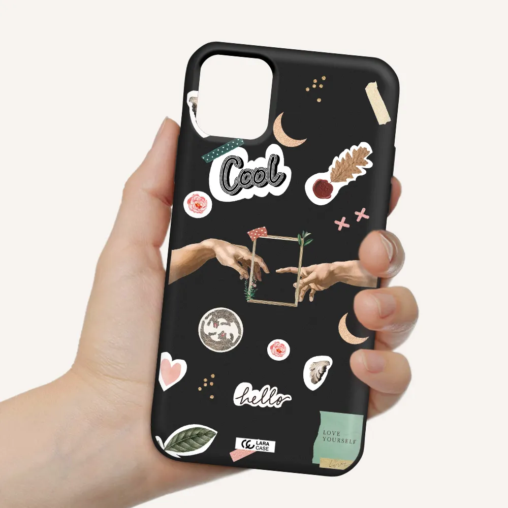 Creation Of Adam Apple iPhone 11 Silicone black Case