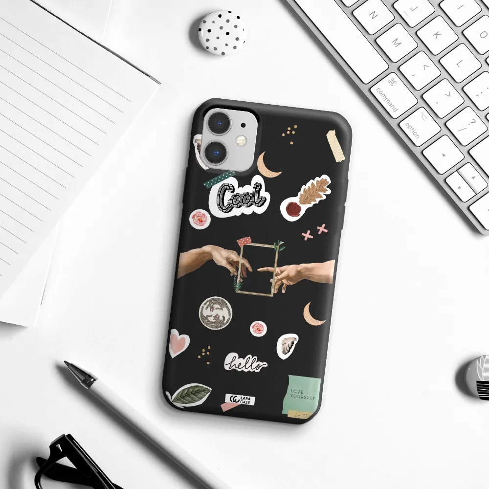 Creation Of Adam Apple iPhone 11 Silicone black Case