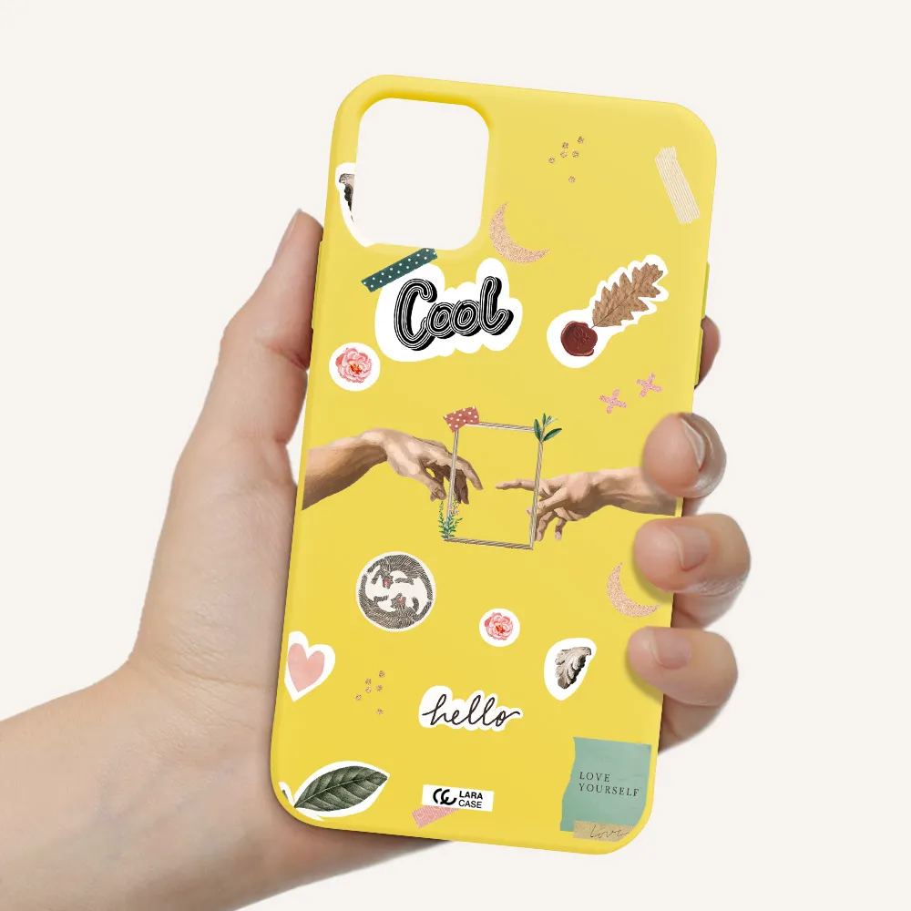 Creation Of Adam Apple iPhone 11 Silicone canary yellow Case