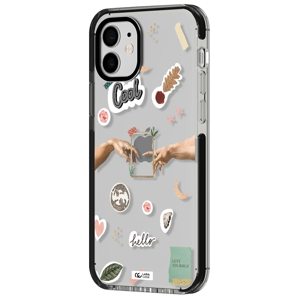 Creation Of Adam Apple iPhone 12 impact black border Case