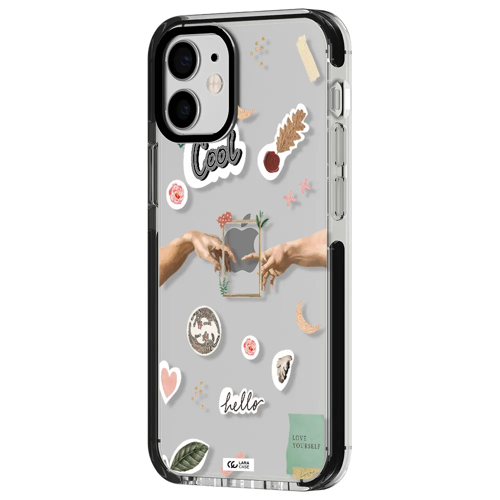 Creation Of Adam Apple iPhone 12 mini impact black border Case