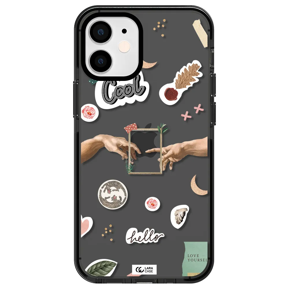 Creation Of Adam Apple iPhone 12 mini impact Smoke Black Case