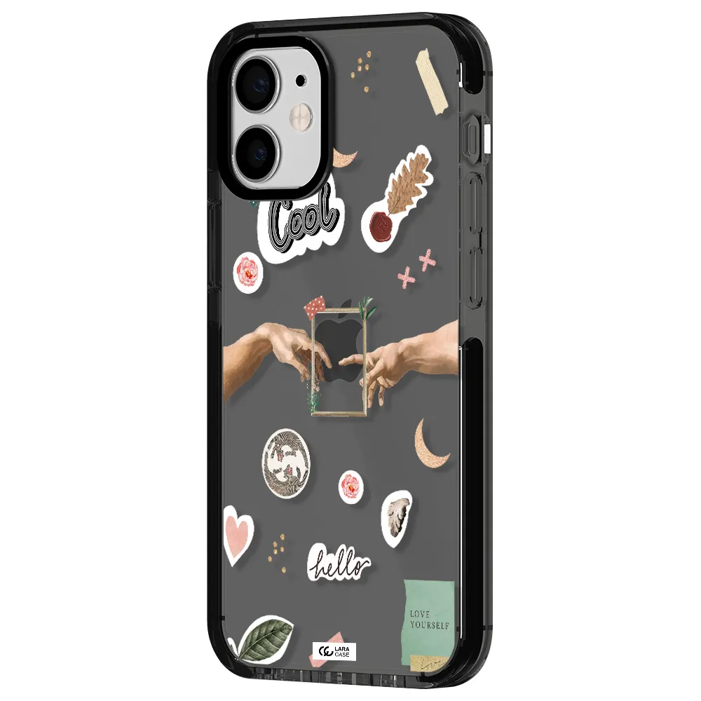 Creation Of Adam Apple iPhone 12 mini impact Smoke Black Case