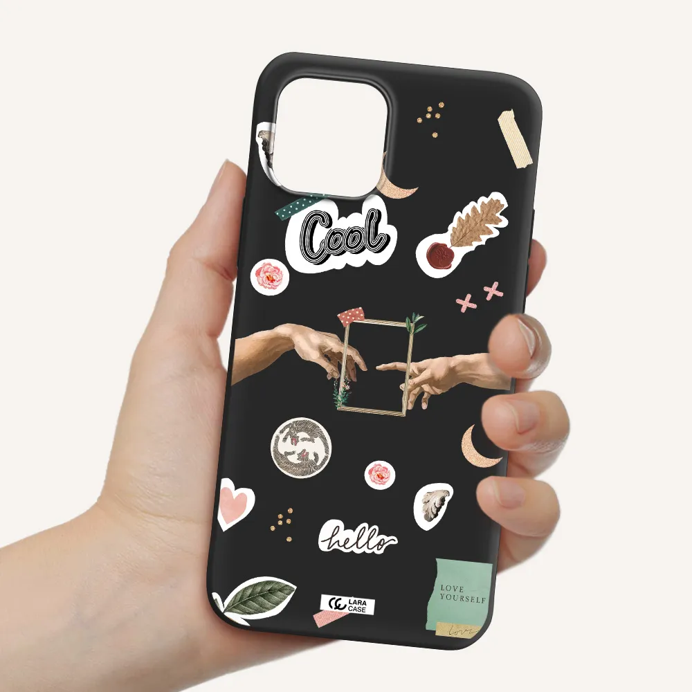 Creation Of Adam Apple iPhone 12 mini Silicone black Case