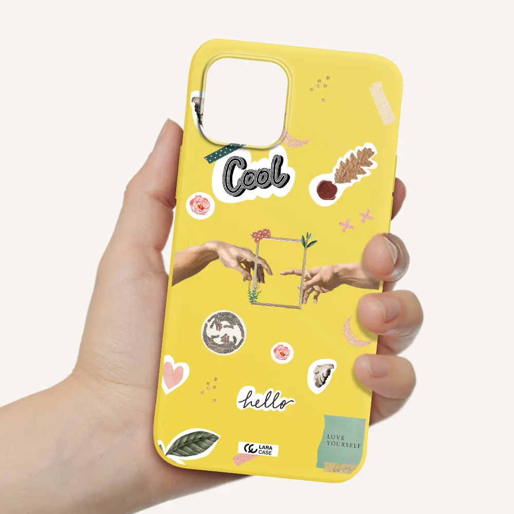 Creation Of Adam Apple iPhone 12 mini Silicone canary yellow Case