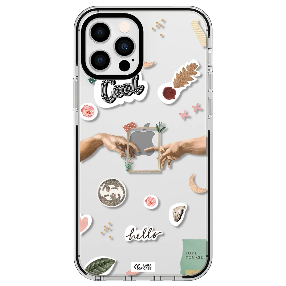 Creation Of Adam Apple iPhone 12 pro impact black border Case