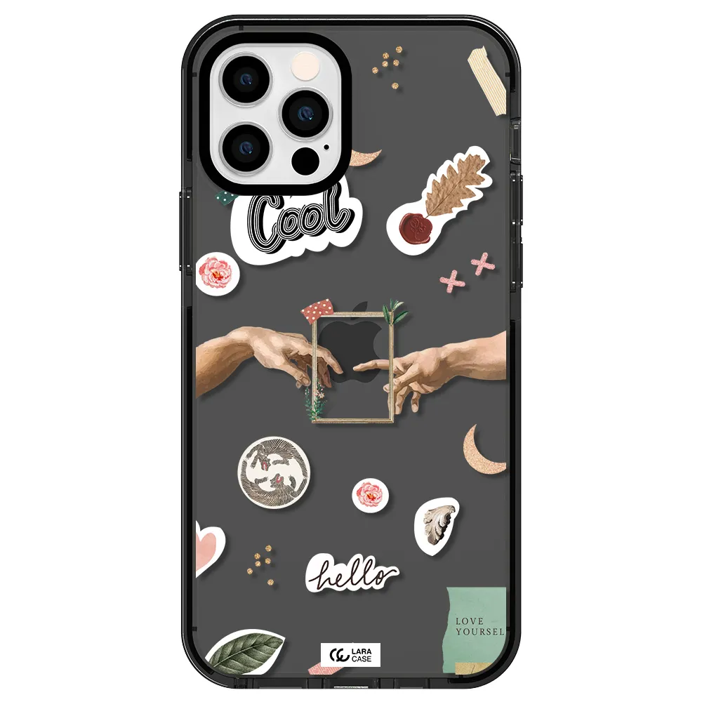 Creation Of Adam Apple iPhone 12 pro impact Smoke Black Case