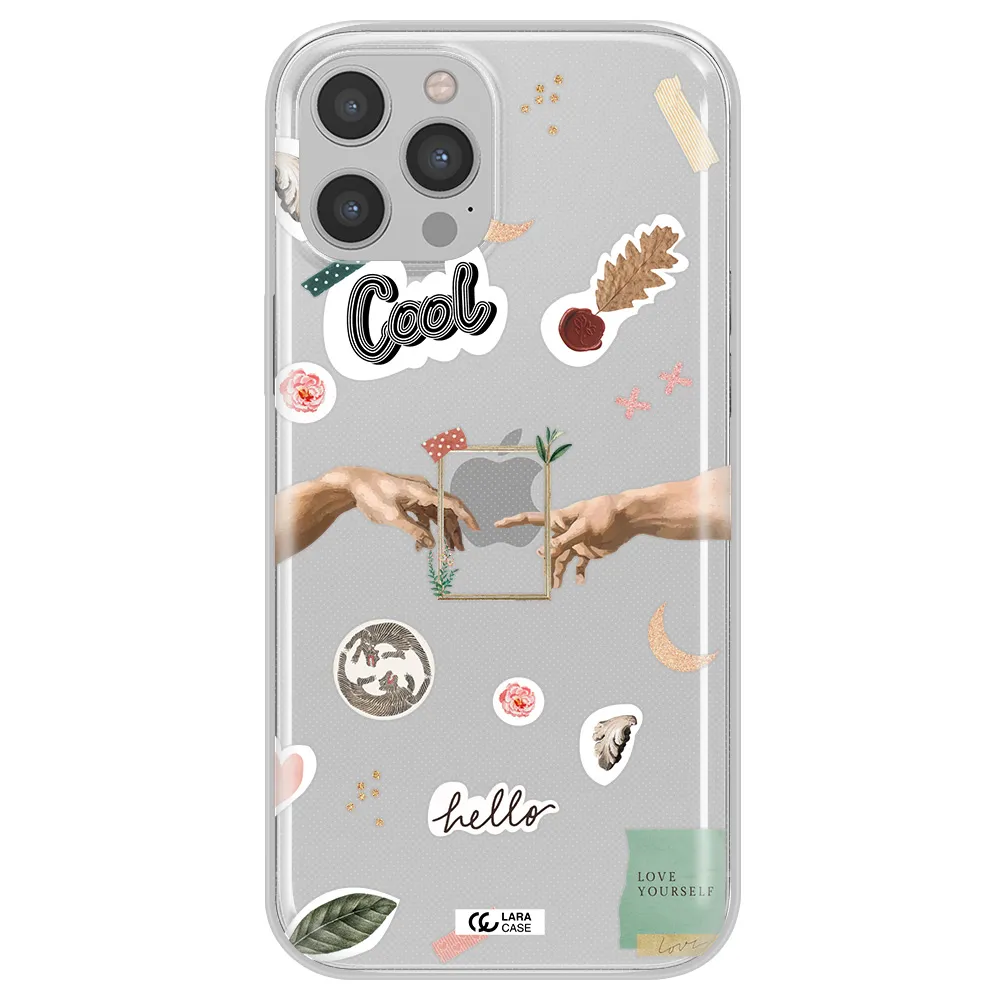 Creation Of Adam Apple iPhone 12 pro max Clear TPU Case