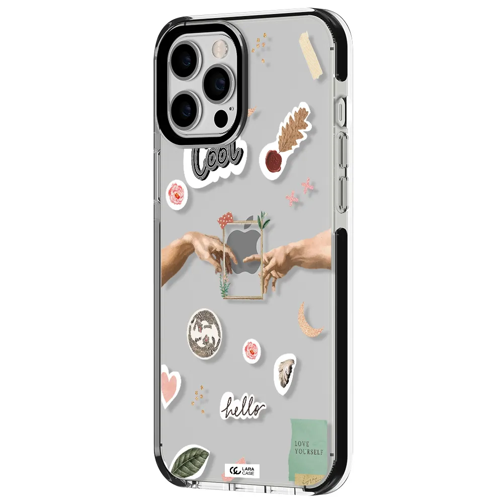 Creation Of Adam Apple iPhone 12 pro max impact black border Case