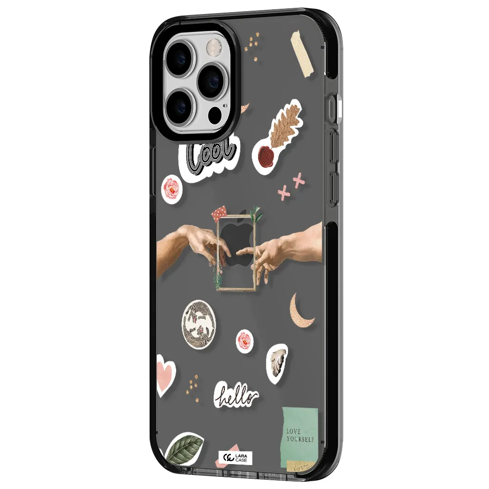 Creation Of Adam Apple iPhone 12 pro max impact Smoke Black Case