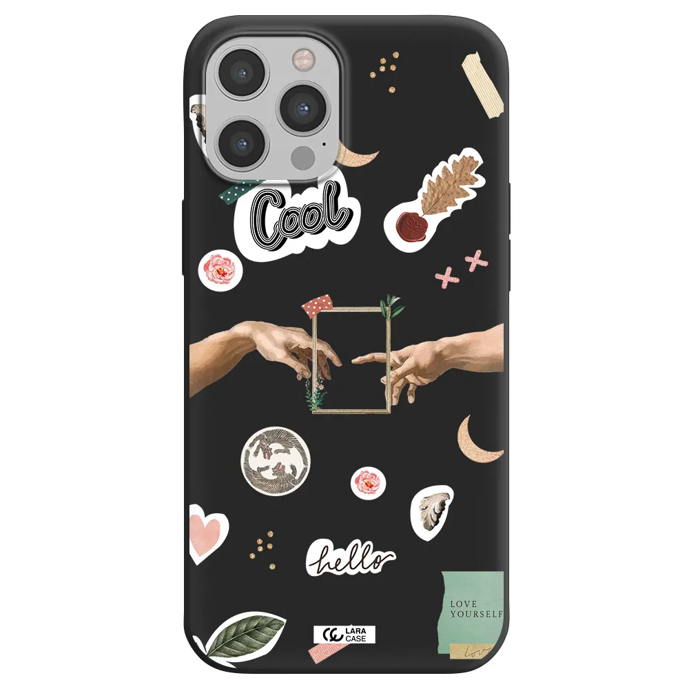 Creation Of Adam Apple iPhone 12 pro max Silicone black Case