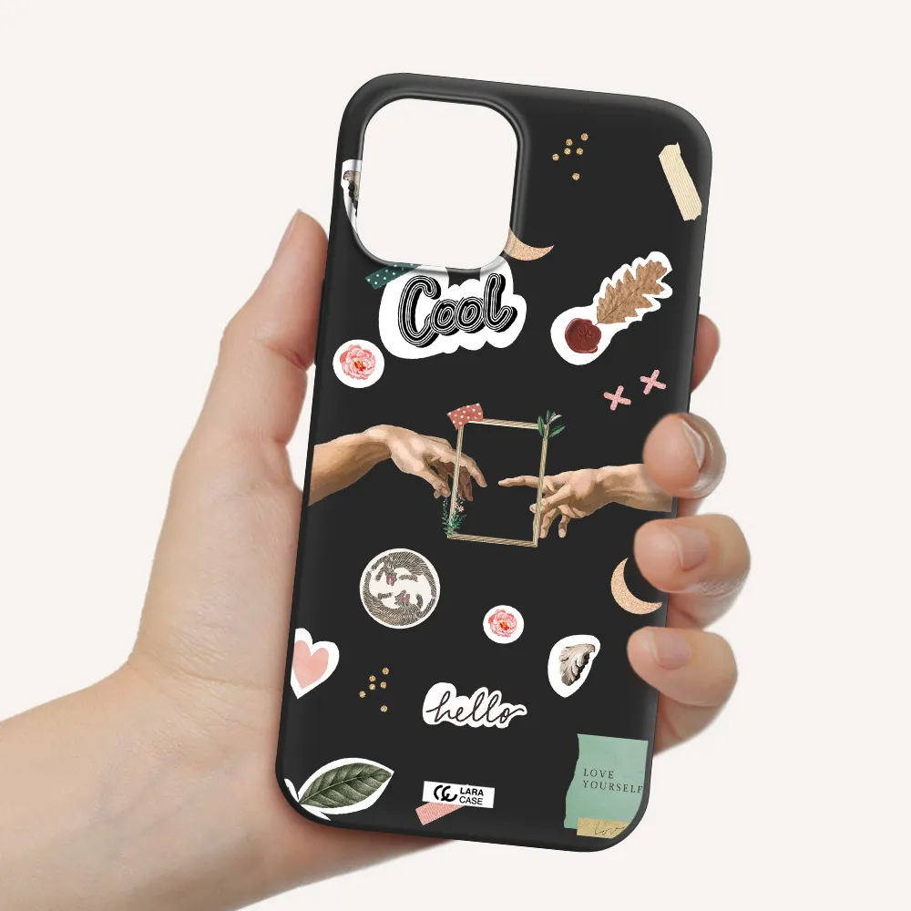 Creation Of Adam Apple iPhone 12 pro max Silicone black Case