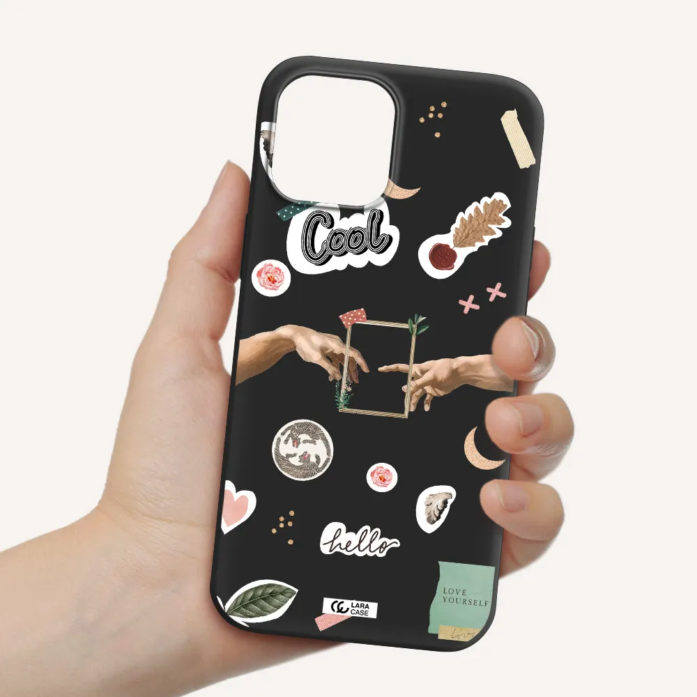 Creation Of Adam Apple iPhone 12 pro Silicone black Case