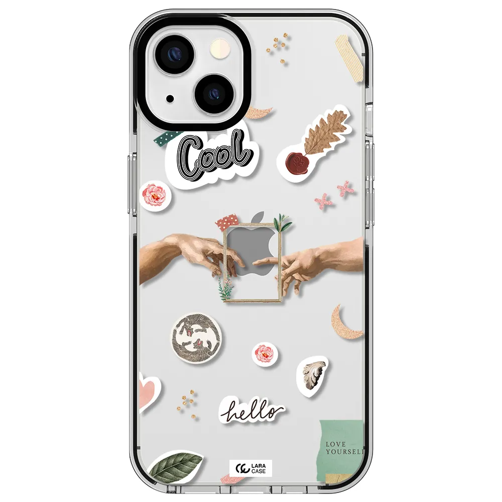 Creation Of Adam Apple iPhone 13 impact black border Case