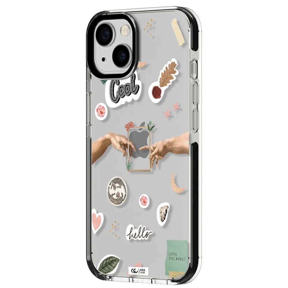 Creation Of Adam Apple iPhone 13 impact black border Case