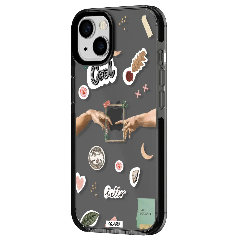 Creation Of Adam Apple iPhone 13 impact Smoke Black Case