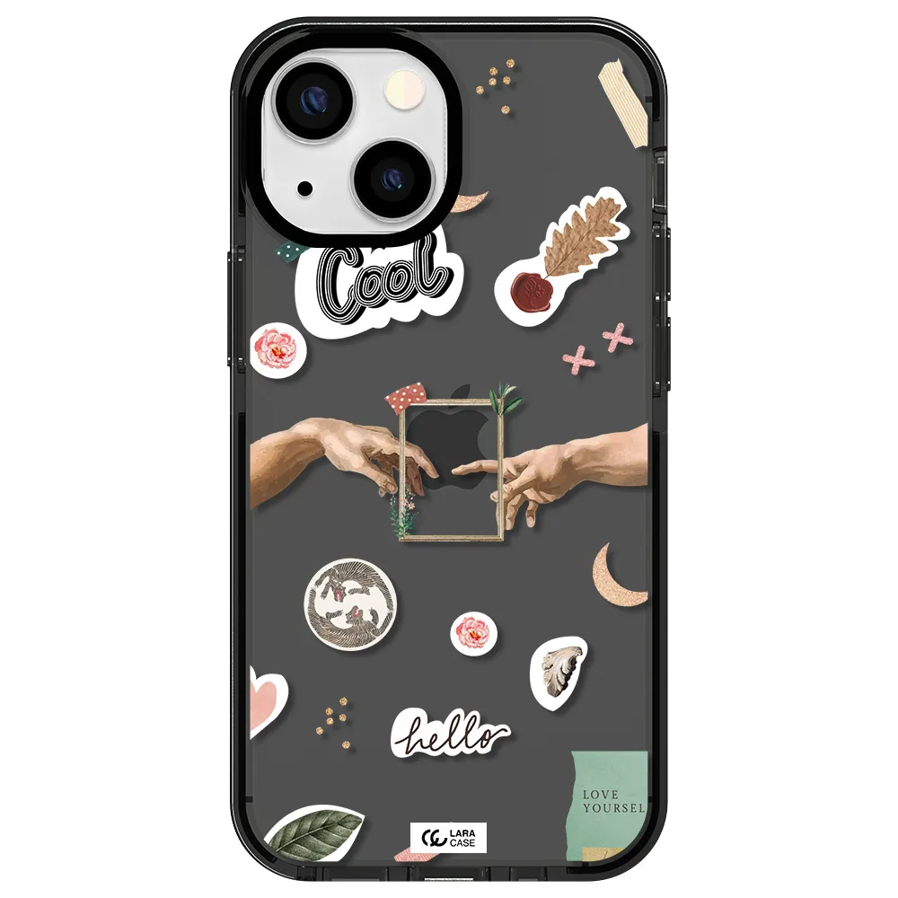 Creation Of Adam Apple iPhone 13 mini impact Smoke Black Case