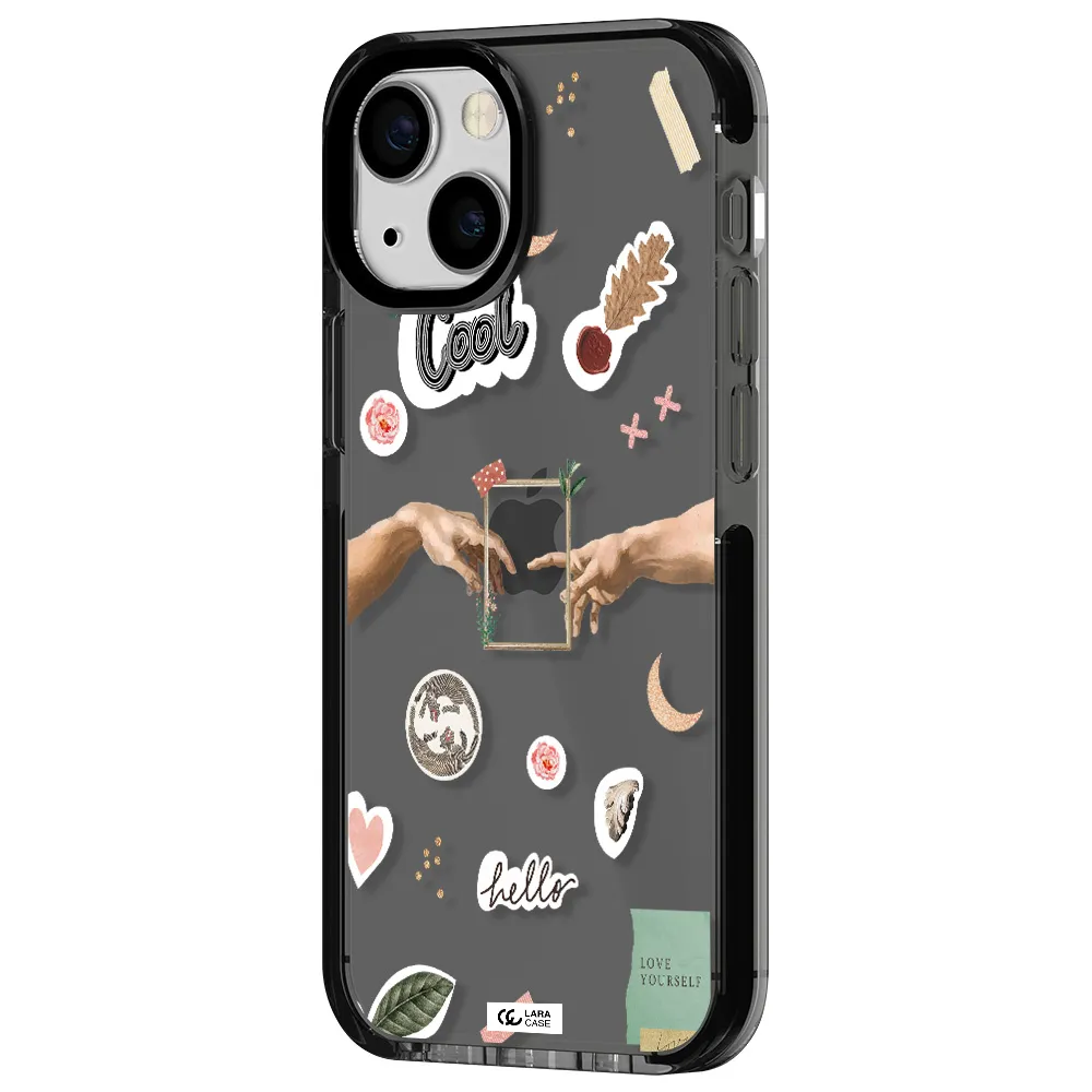 Creation Of Adam Apple iPhone 13 mini impact Smoke Black Case