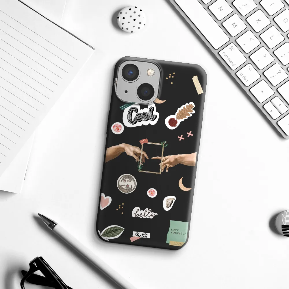 Creation Of Adam Apple iPhone 13 mini Silicone black Case