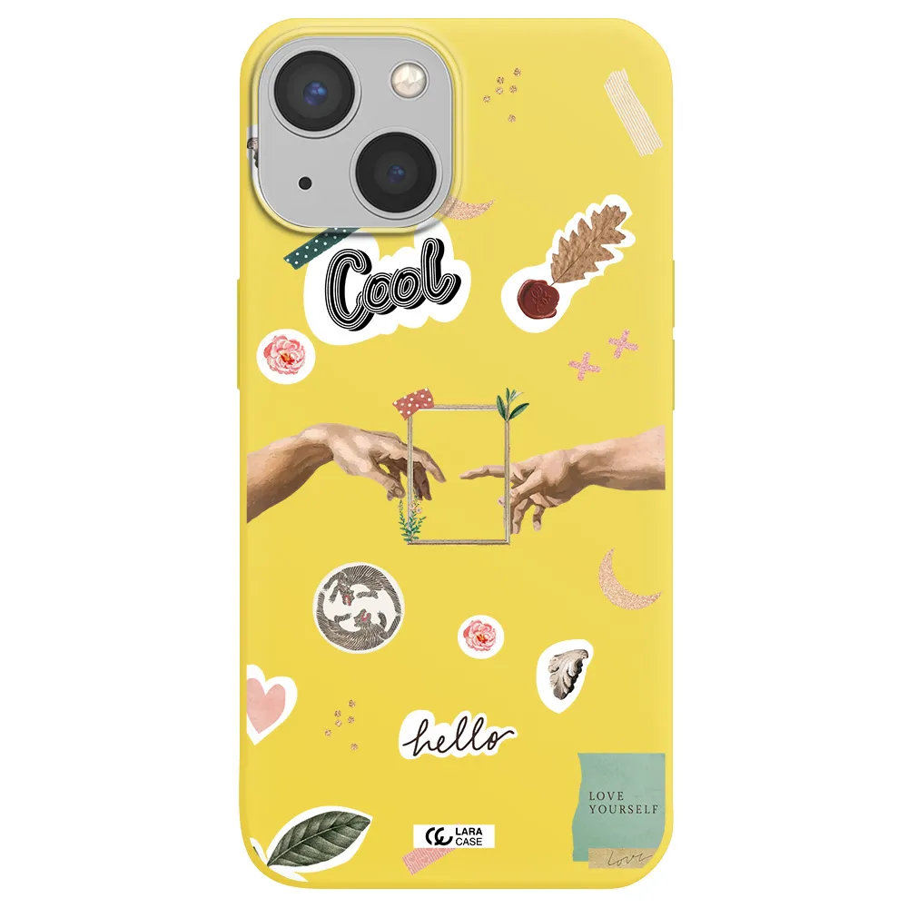 Creation Of Adam Apple iPhone 13 mini Silicone canary yellow Case