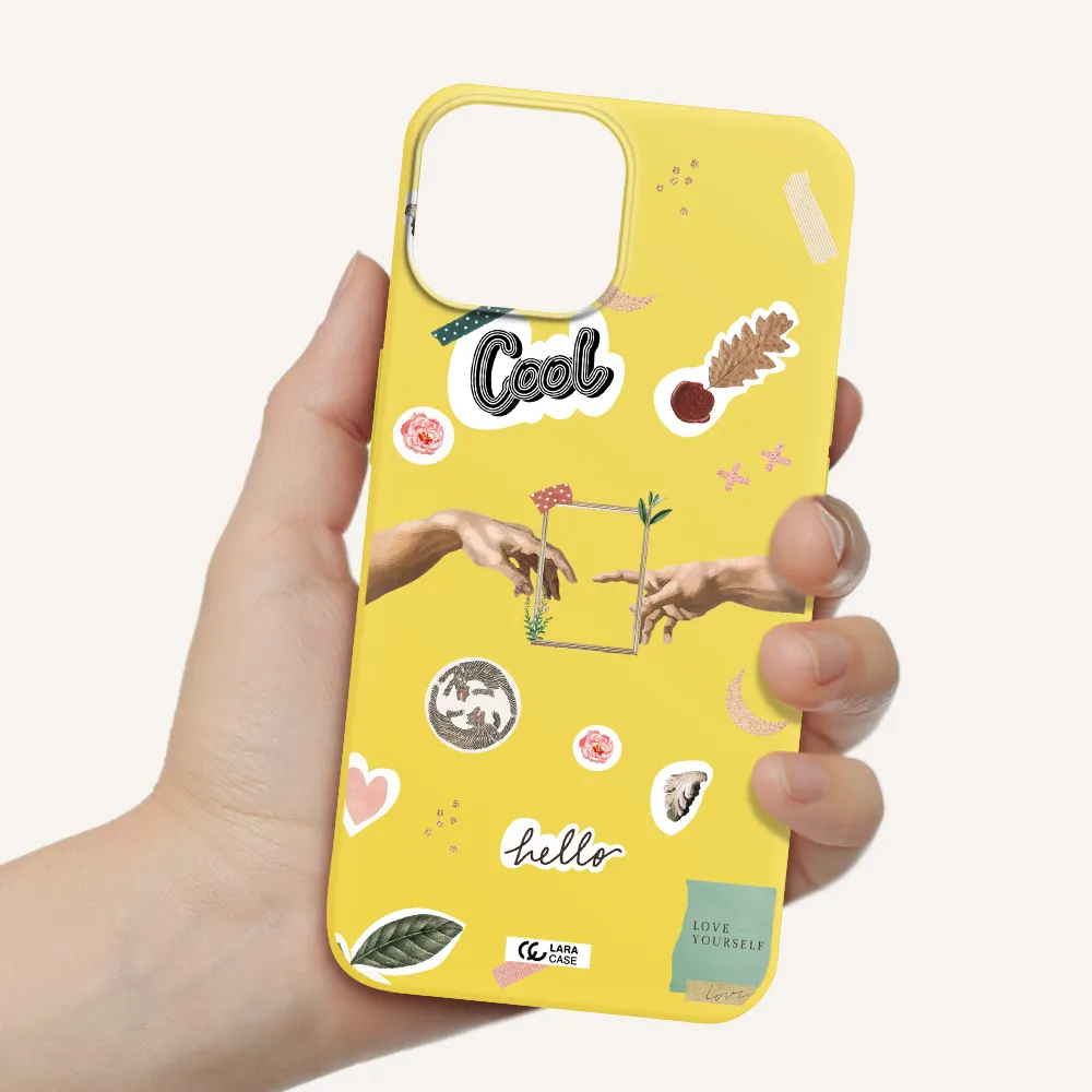 Creation Of Adam Apple iPhone 13 mini Silicone canary yellow Case