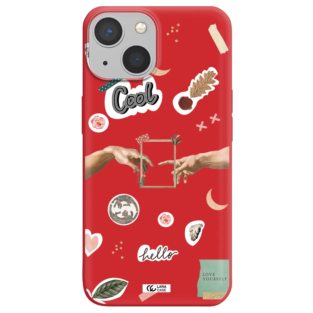 Creation Of Adam Apple iPhone 13 mini Silicone Imperial Red Case