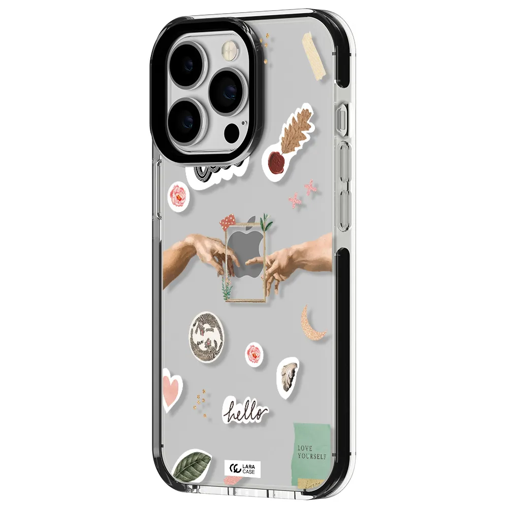 Creation Of Adam Apple iPhone 13 Pro impact black border Case