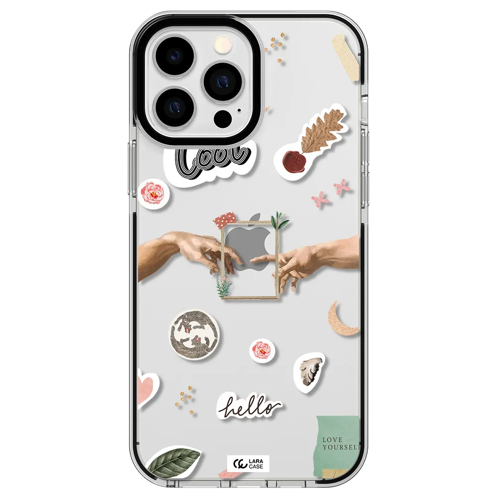 Creation Of Adam Apple iPhone 13 Pro Max impact black border Case