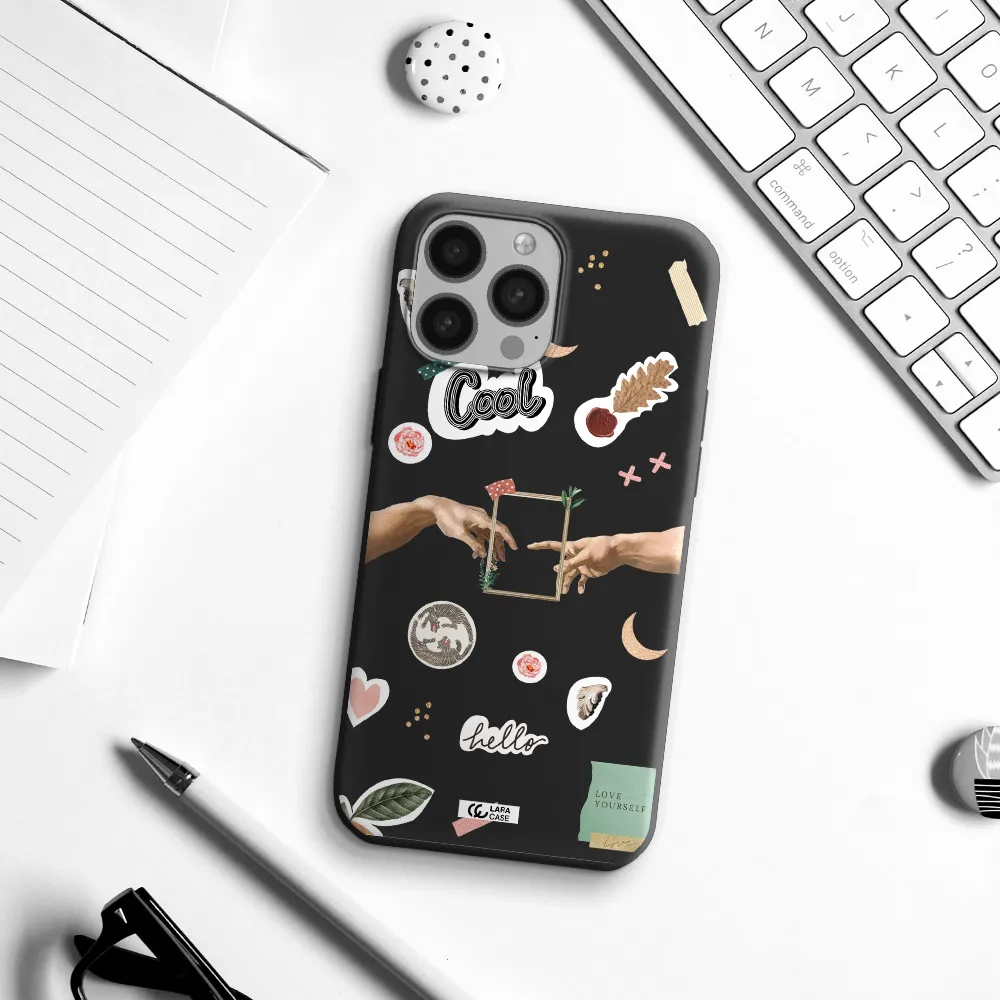 Creation Of Adam Apple iPhone 13 Pro Max Silicone black Case