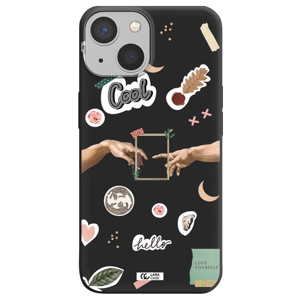 Creation Of Adam Apple iPhone 13 Silicone black Case