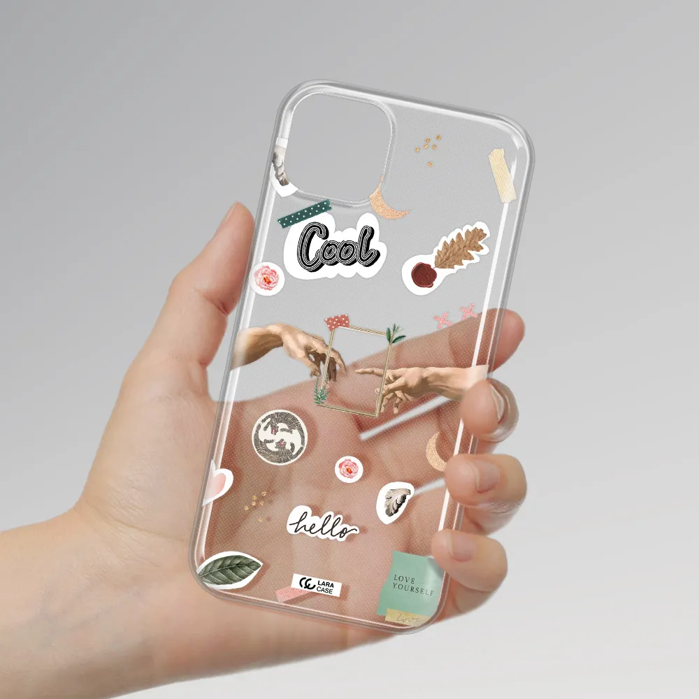 Creation Of Adam Apple iPhone 14 Clear TPU Case