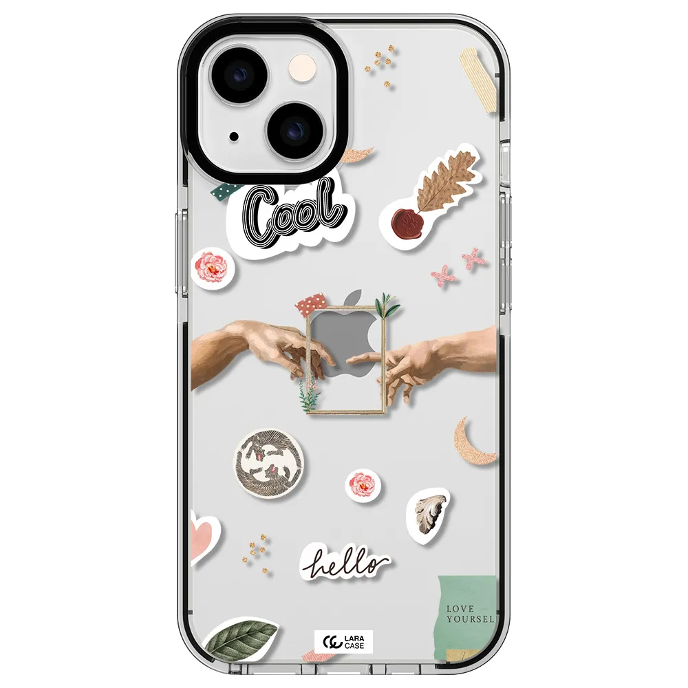 Creation Of Adam Apple iPhone 14 impact black border Case