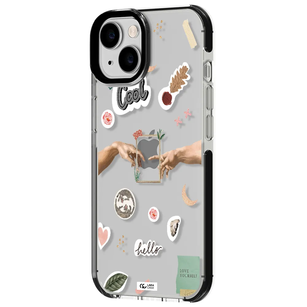 Creation Of Adam Apple iPhone 14 impact black border Case