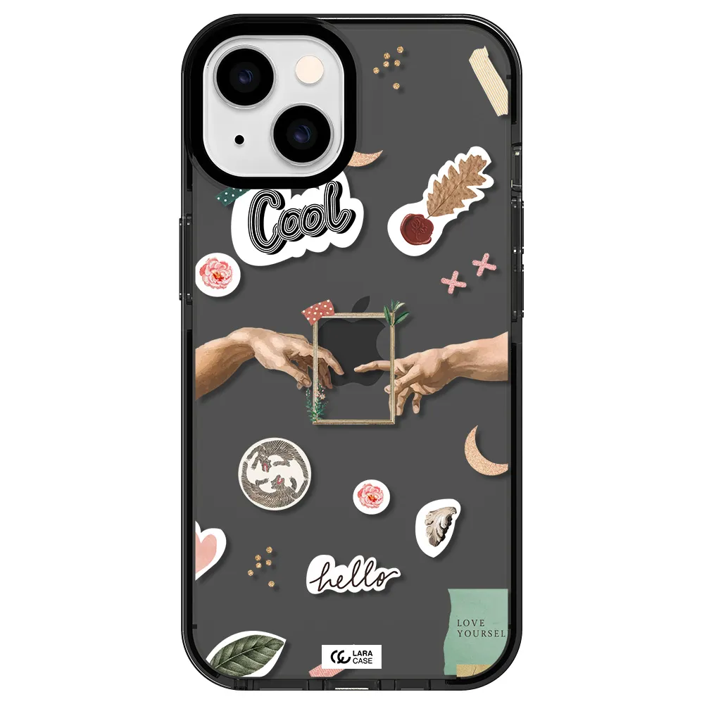 Creation Of Adam Apple iPhone 14 impact Smoke Black Case