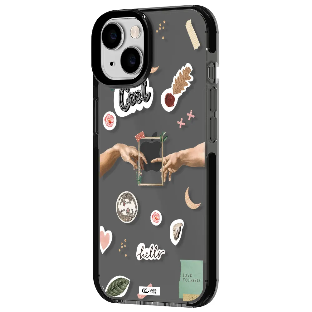 Creation Of Adam Apple iPhone 14 impact Smoke Black Case