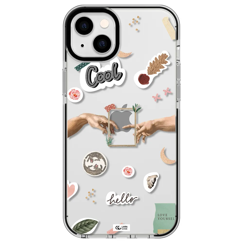 Creation Of Adam Apple iPhone 14 plus impact black border Case