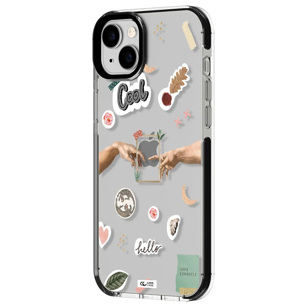 Creation Of Adam Apple iPhone 14 plus impact black border Case