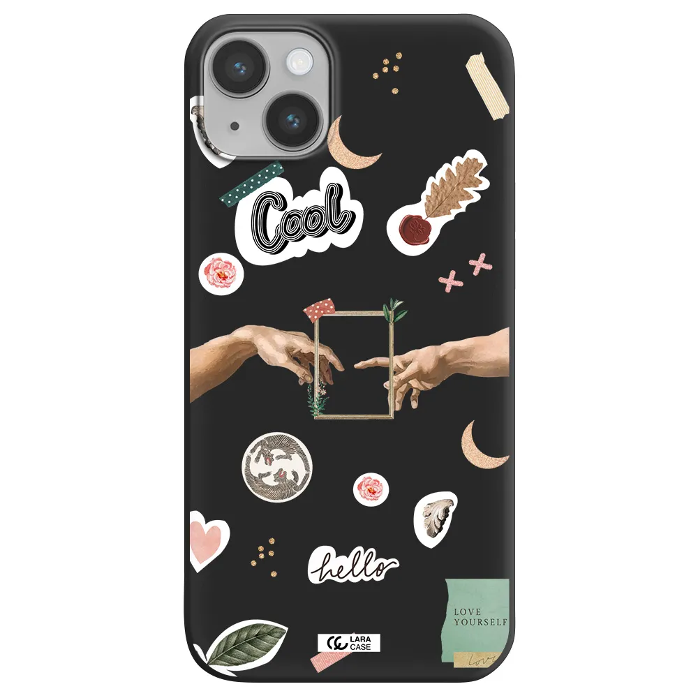 Creation Of Adam Apple iPhone 14 plus Silicone black Case