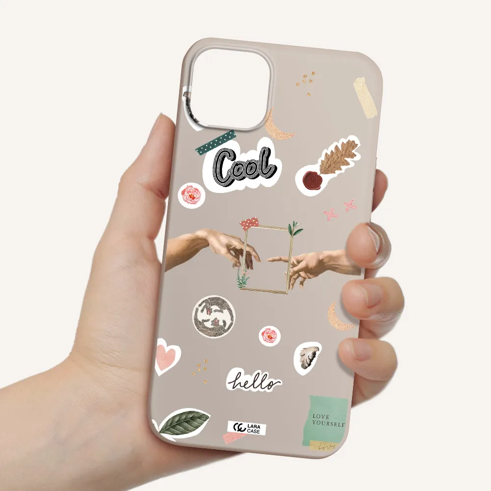 Creation Of Adam Apple iPhone 14 plus Silicone Stone Case