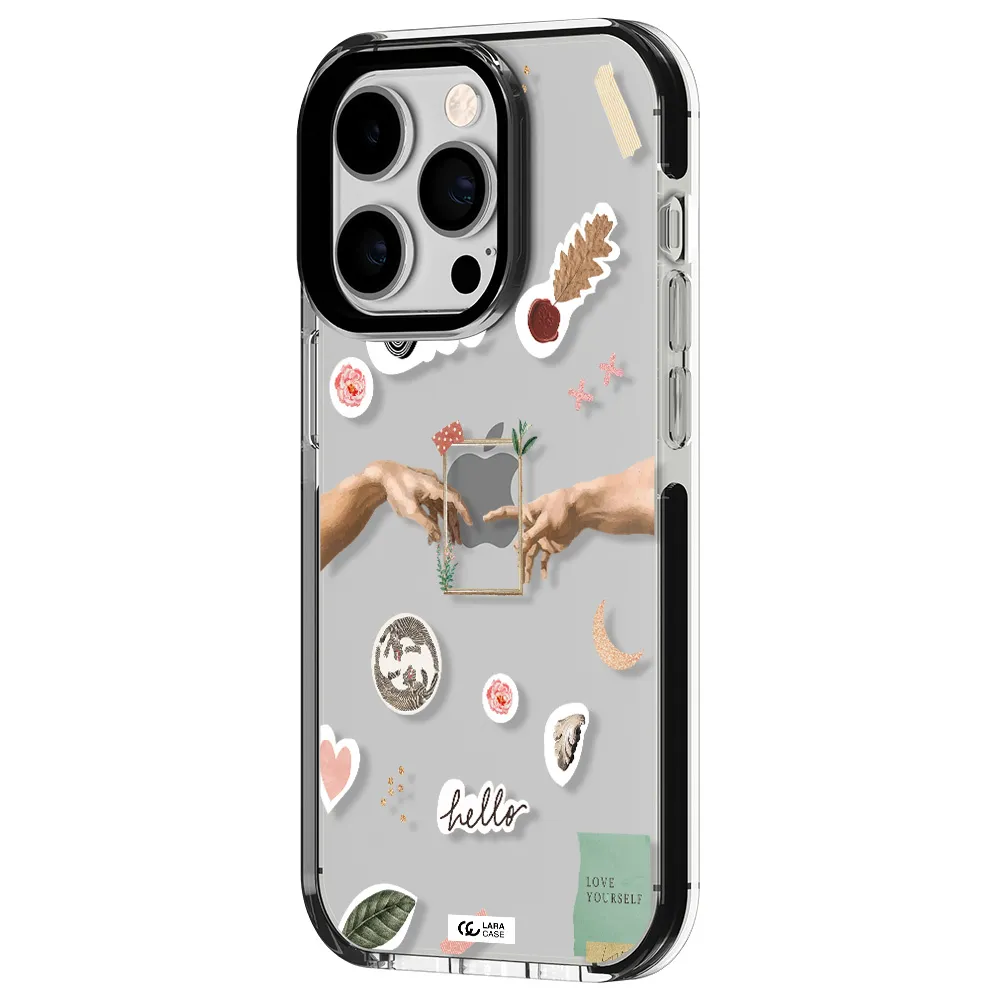 Creation Of Adam Apple iPhone 14 pro impact black border Case