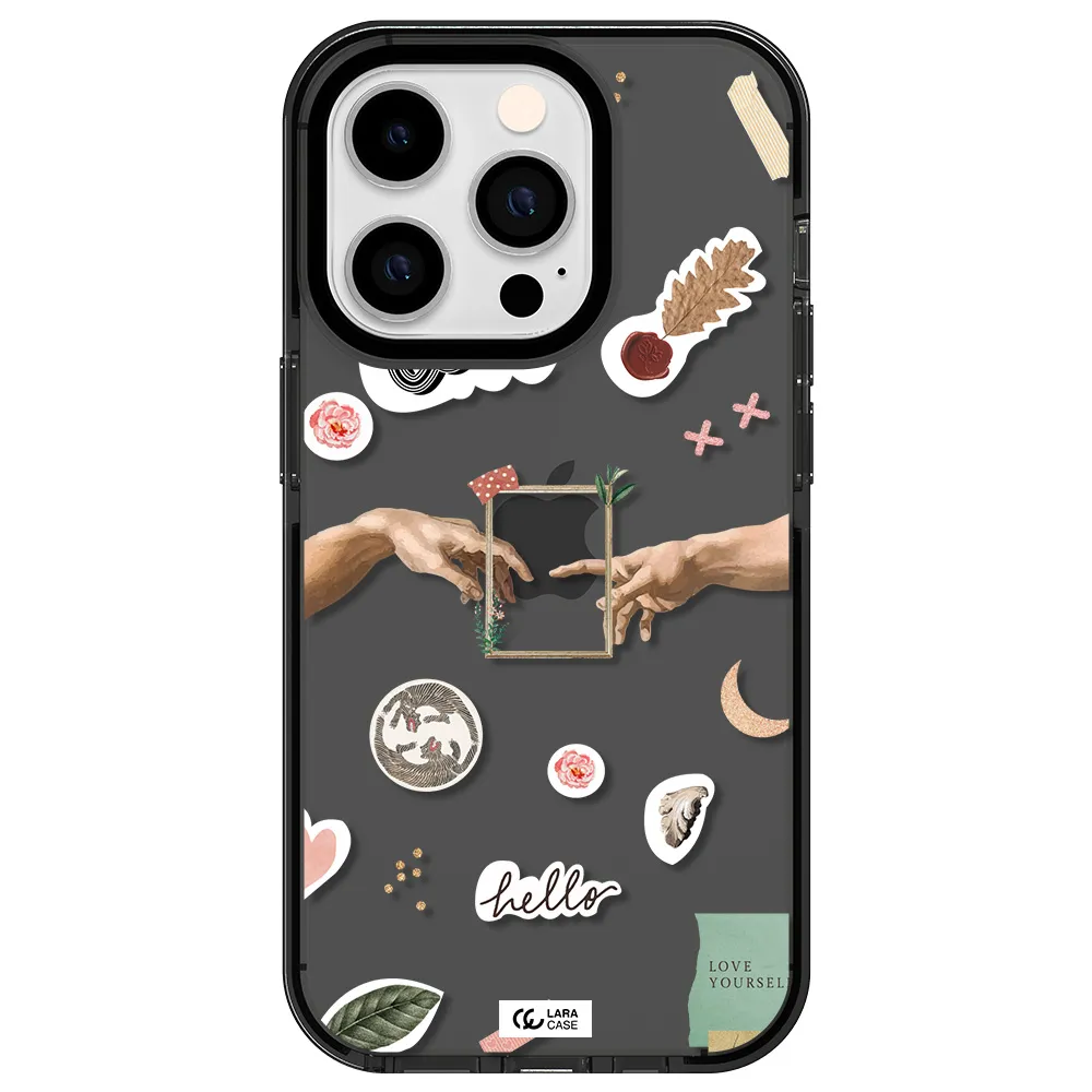 Creation Of Adam Apple iPhone 14 pro impact Smoke Black Case