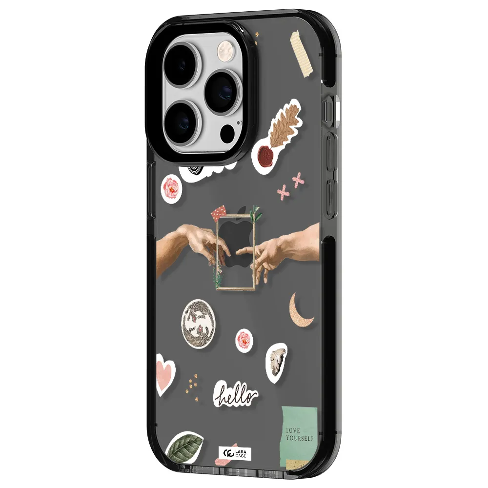 Creation Of Adam Apple iPhone 14 pro impact Smoke Black Case