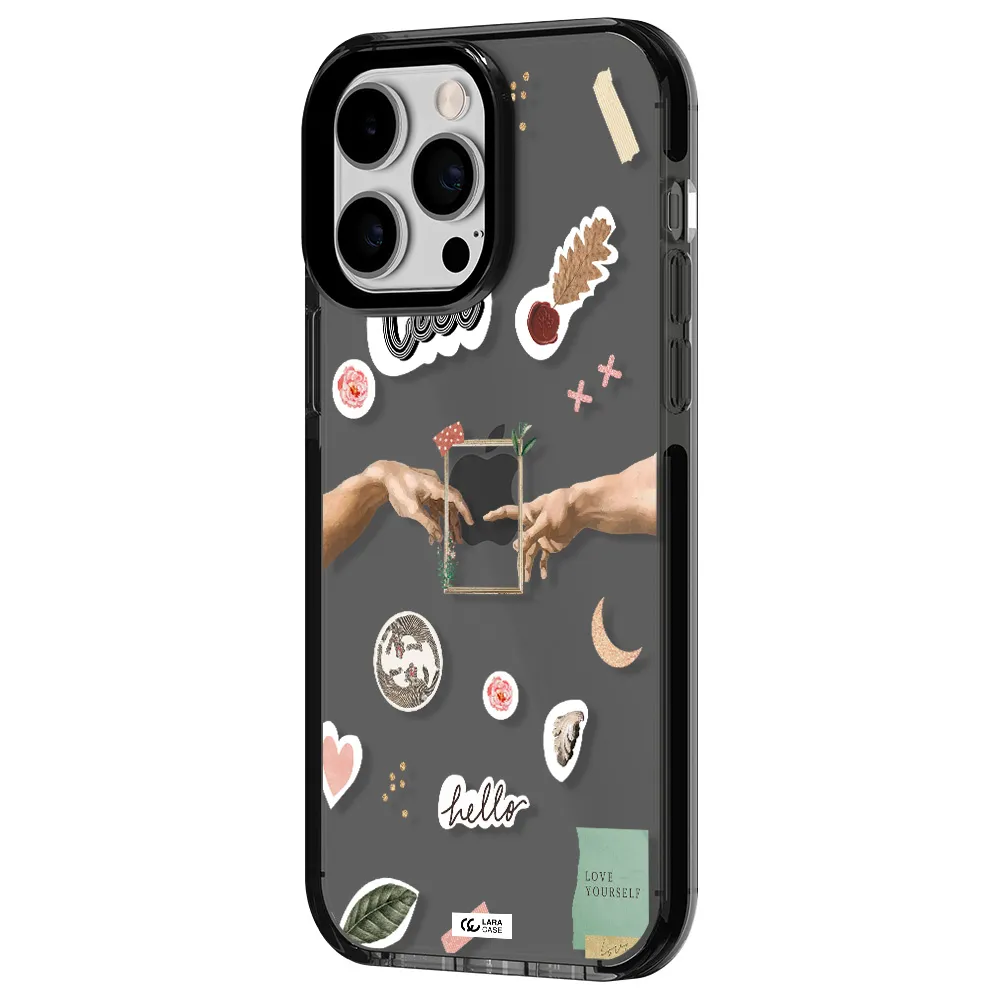 Creation Of Adam Apple iPhone 14 pro max impact Smoke Black Case