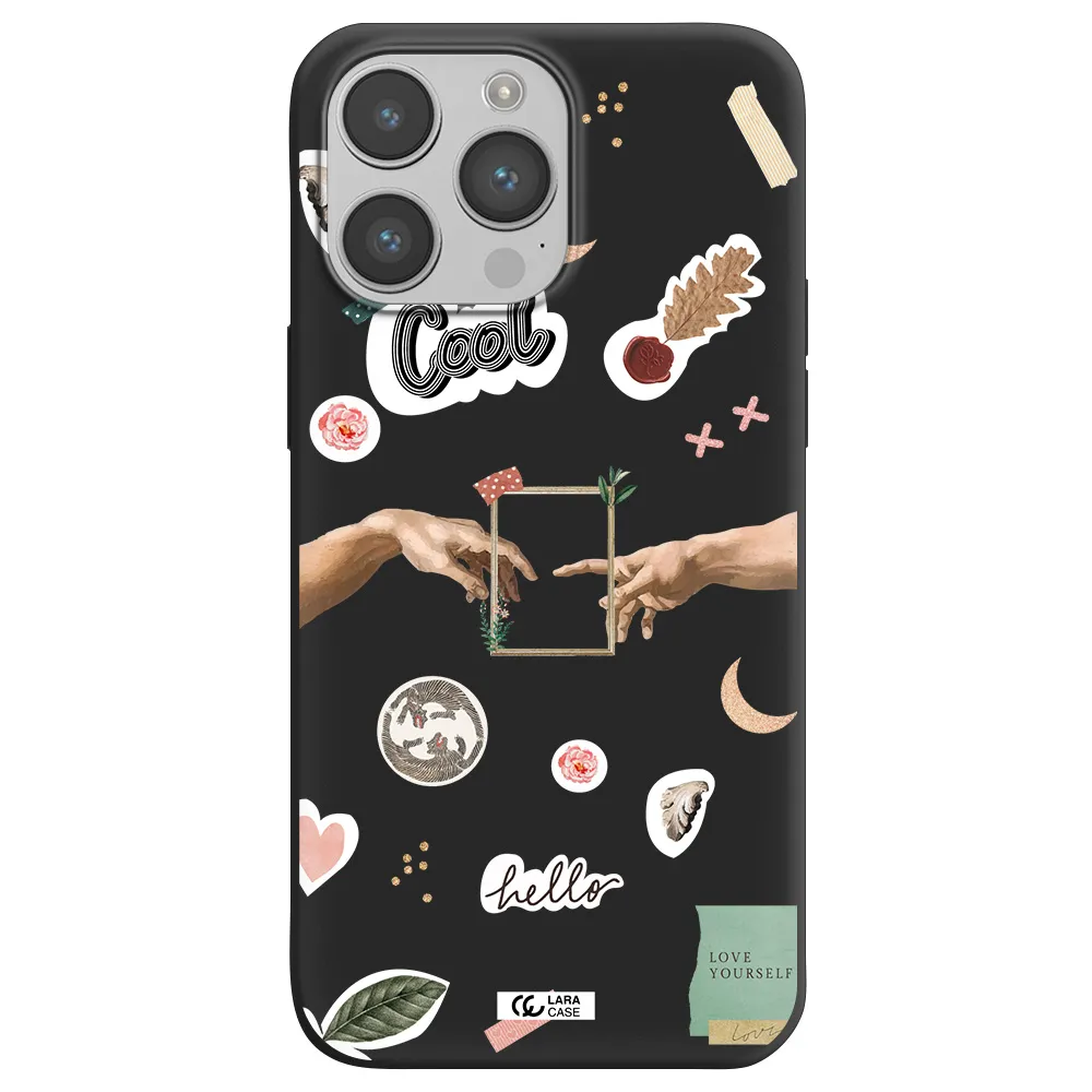 Creation Of Adam Apple iPhone 14 pro max Silicone black Case