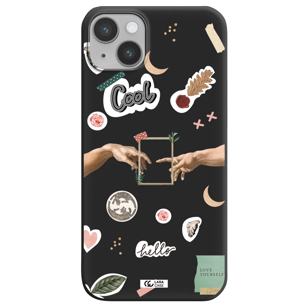 Creation Of Adam Apple iPhone 14 Silicone black Case