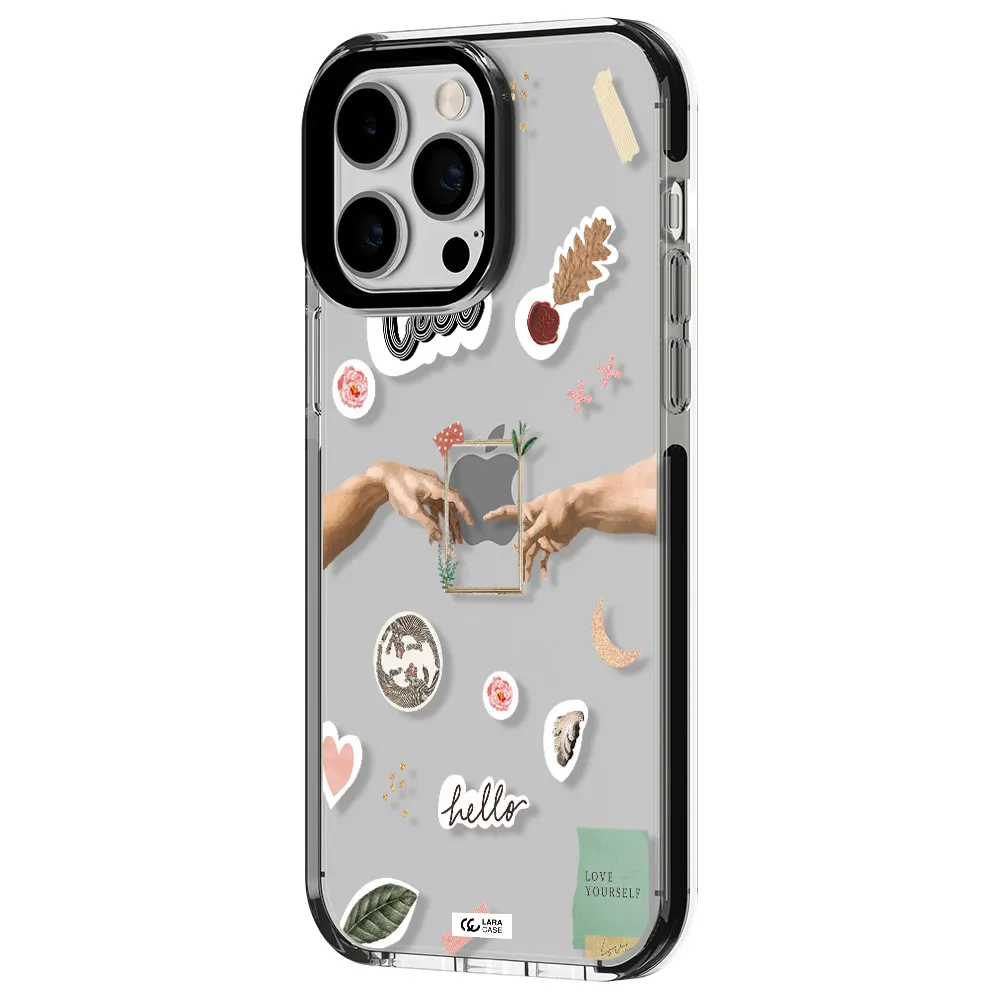 Creation Of Adam Apple iPhone 15 Pro impact black border Case