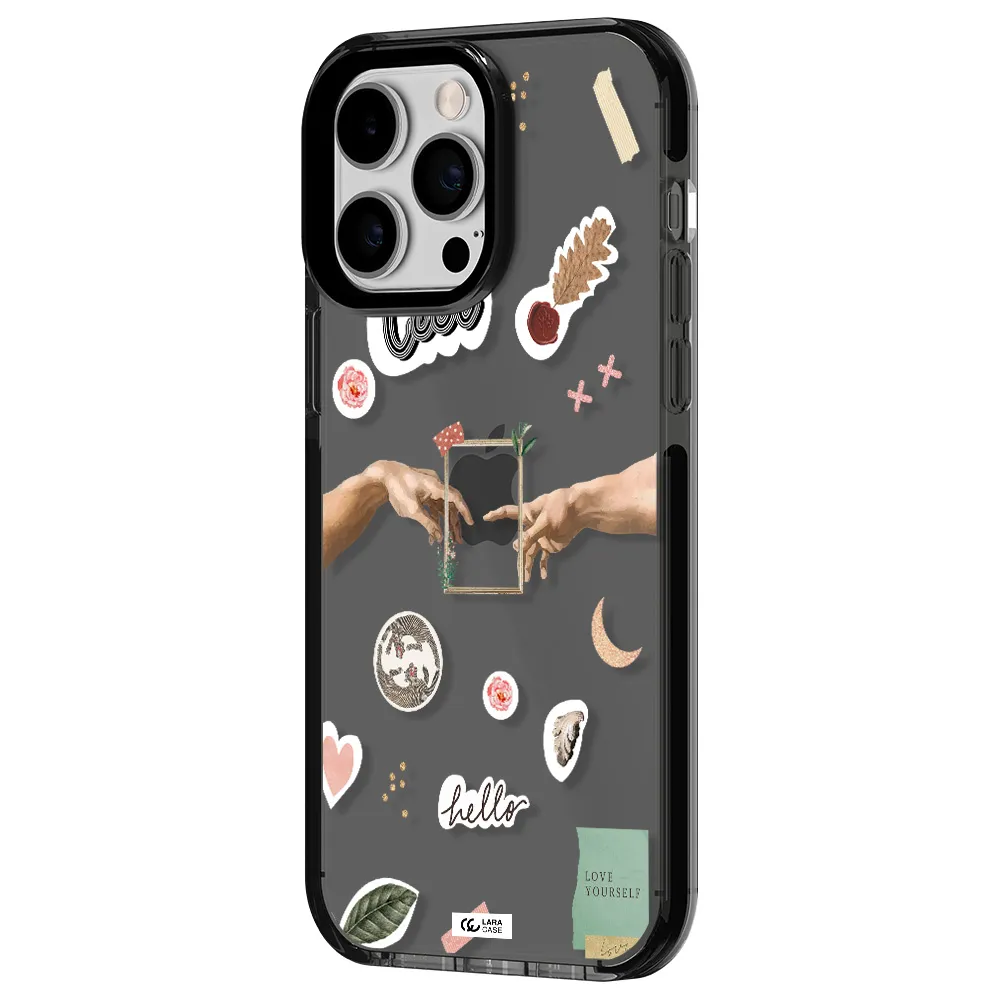 Creation Of Adam Apple iPhone 15 Pro Max impact Smoke Black Case